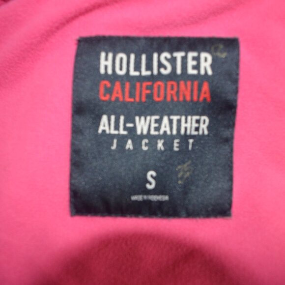 Hollister Hooded Jacket navy blue Women's All Weather Size Small - Picture 3 of 6